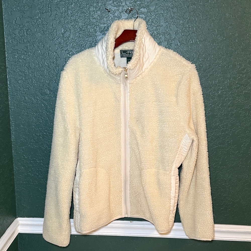 Lauren Ralph Lauren Women's Active Fleece Jacket Cream SOFT XL